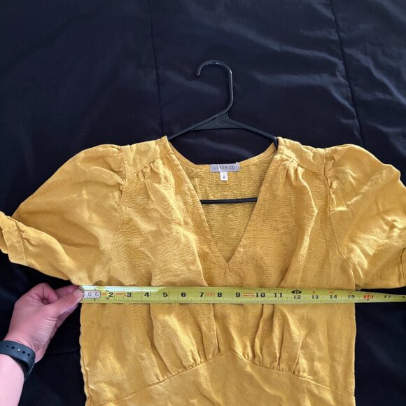 NWOT Linen A-Line Dress - Size S/M, Yellow - Picture 9 of 14